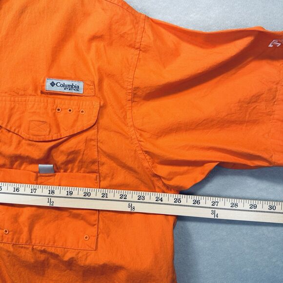 Columbia PFG Clemson Tigers Large Orange Short Sleeve Button Vented Embroidered - Picture 15 of 16